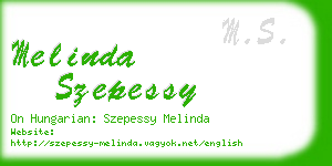 melinda szepessy business card